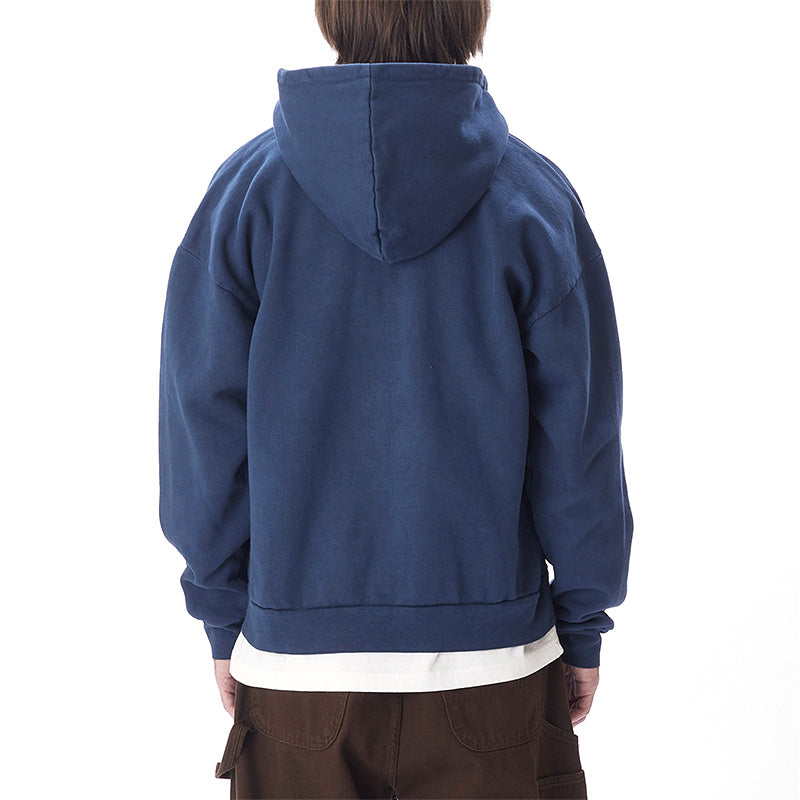 Obey Lowercase Pigment Zip Hooded Sweater Pigment Academy Navy