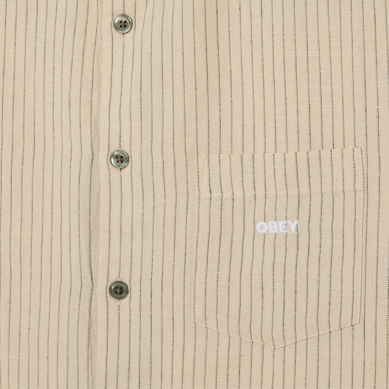 Obey Nelson Longsleeve Woven Silver Grey