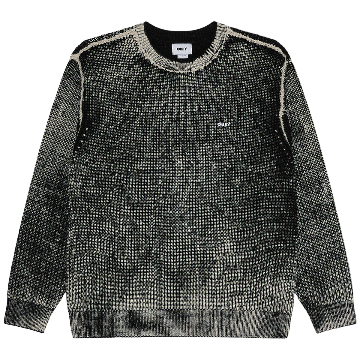 Obey Spray Effect Sweater Dark Black