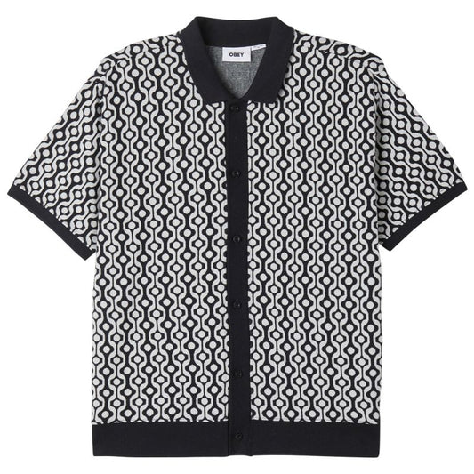 Obey Testament Button Front Polo Black