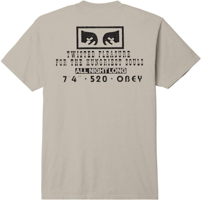 Obey Twisted Pleasure T-Shirt Pigment Silver Grey