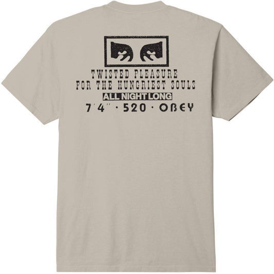 Obey Twisted Pleasure T-Shirt Pigment Silver Grey