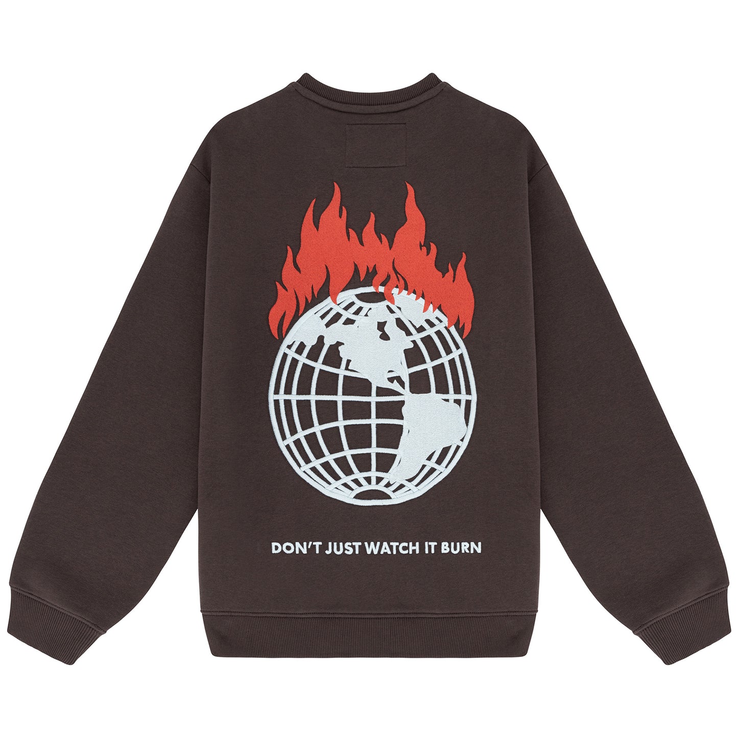 Obey X Napapijri Don't Just Watch It Burn Crewneck Sweater Dark Brown