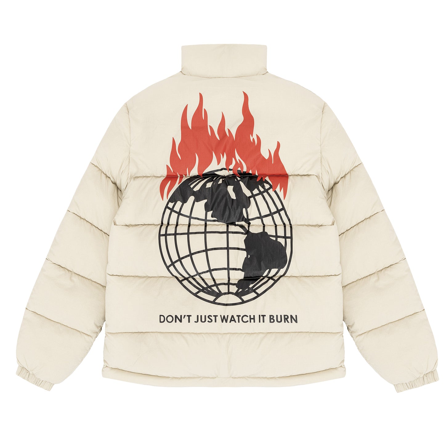 Obey X Napapijri Don't Just Watch It Burn Puffer Jacket Cream