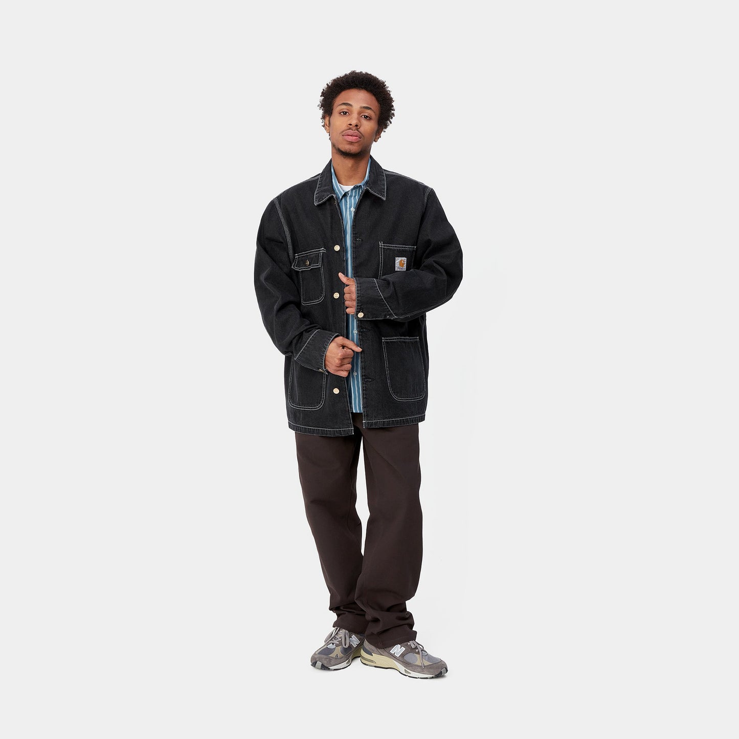 Carhartt WIP OG Chore Coat Black Stone Washed