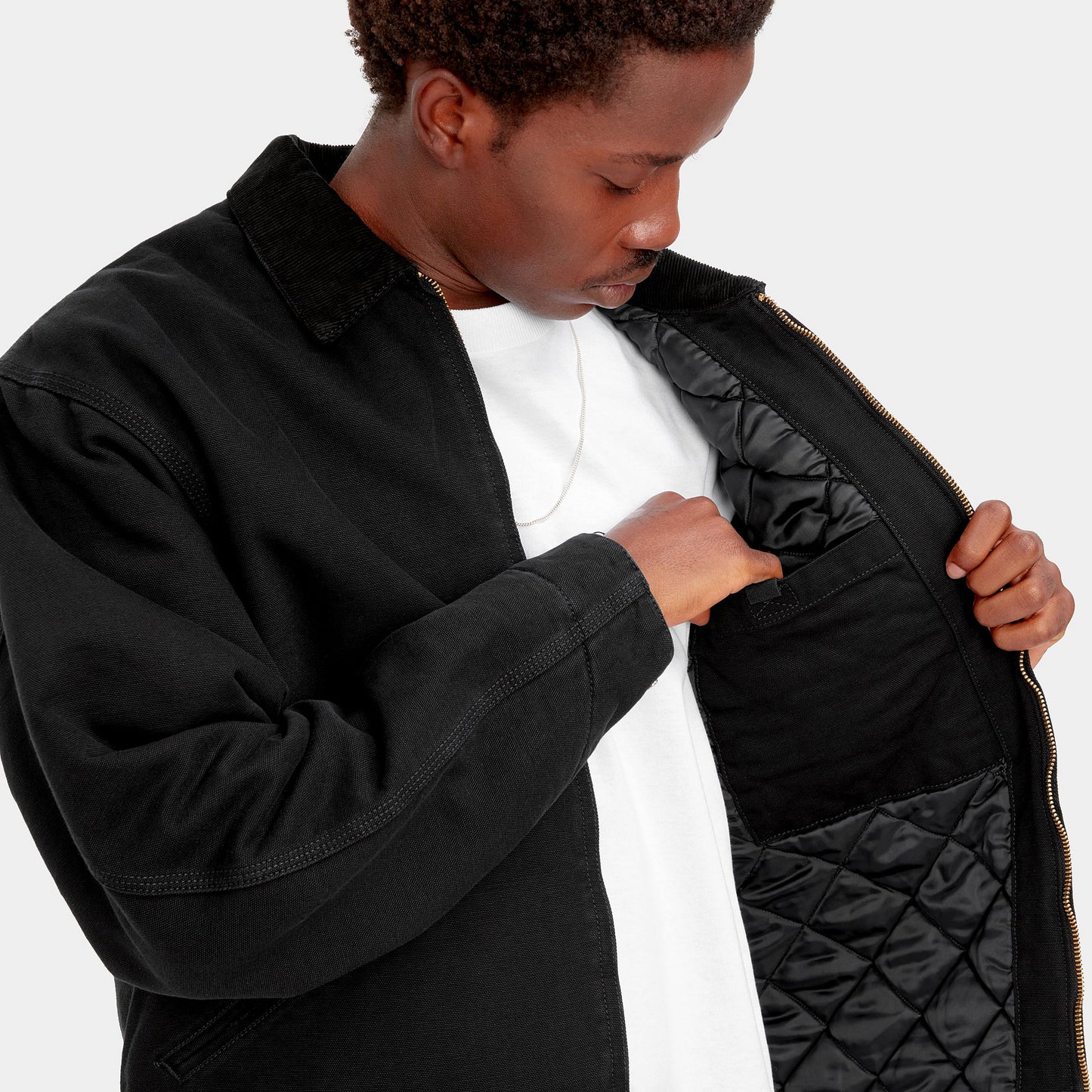 Carhartt WIP OG Detroit Jacket Black/Black Aged Canvas