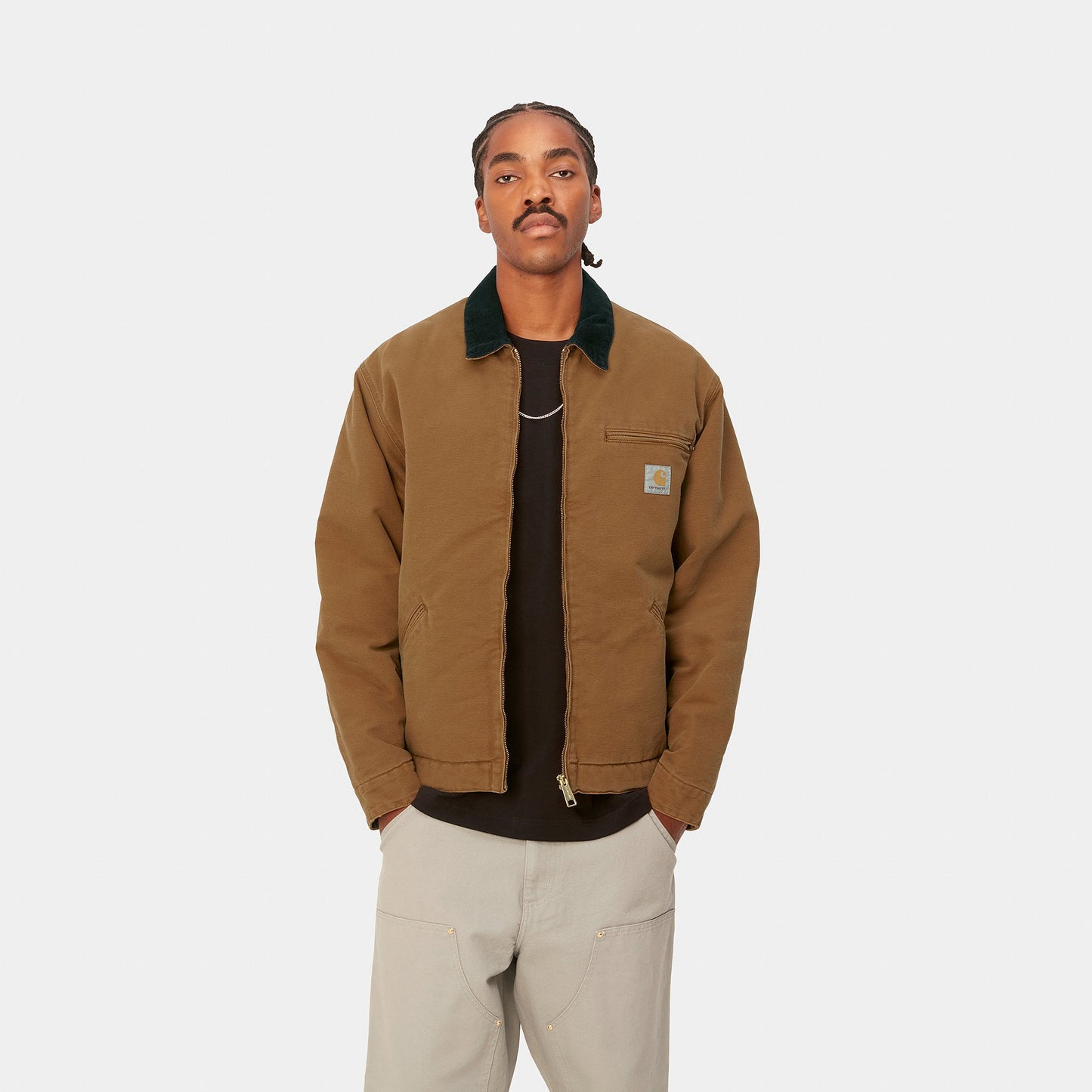 Carhartt WIP OG Detroit Jacket Deep H Brown/Black Aged Canvas
