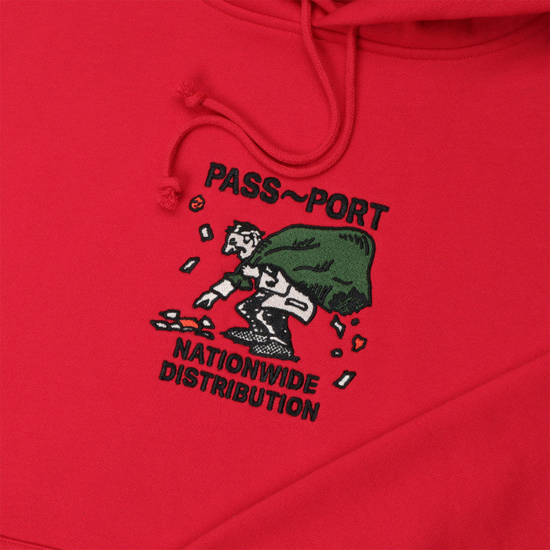 Pass Port Distribution Hooded Sweater Red