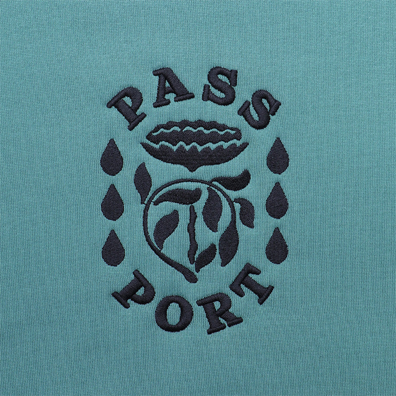 Pass Port Fountain Embroidery Sweater Washed Teal