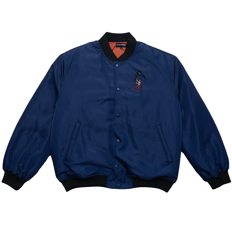 Pass Port Gardening Satin Jacket Navy