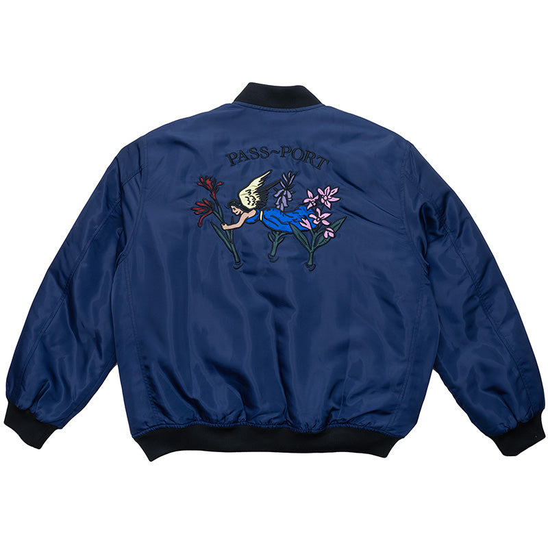 Pass Port Gardening Satin Jacket Navy