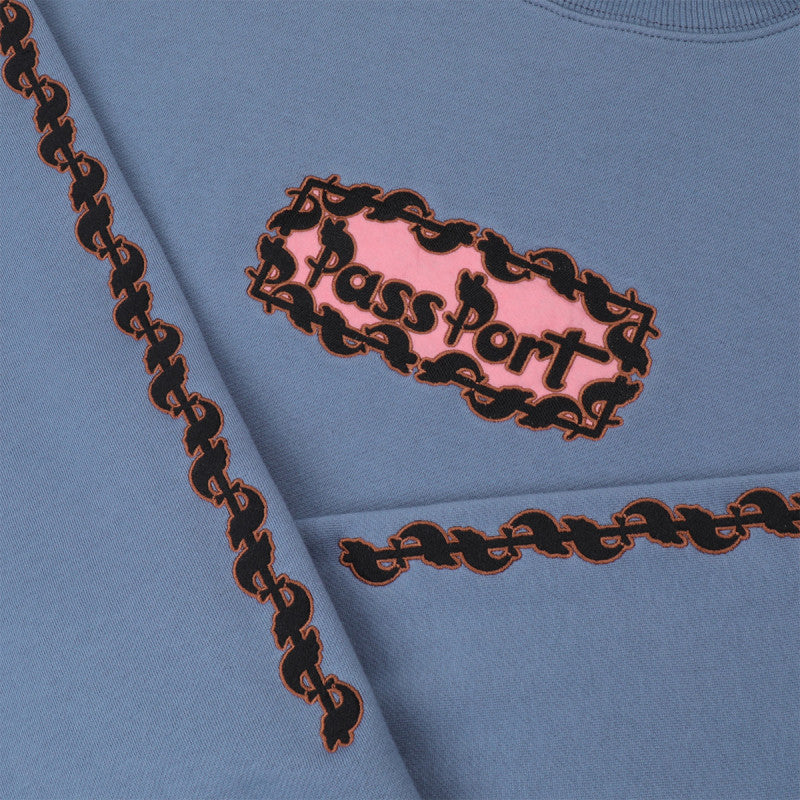 Pass Port Pattoned Sweater Washed Out Blue