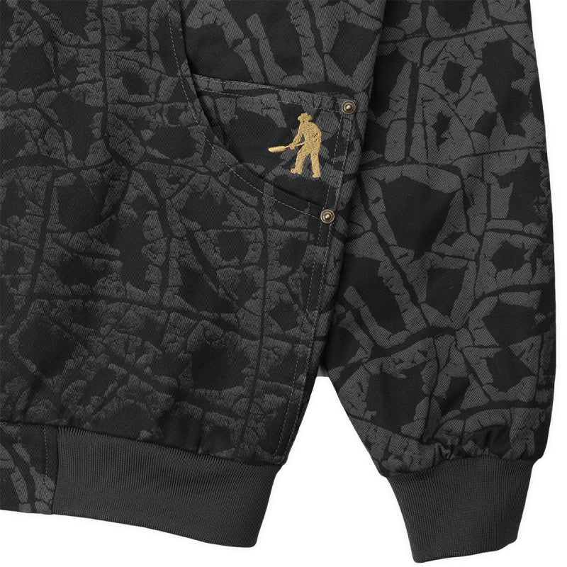 Pass Port Weathered Diggers Club Zip Hooded Jacket Black