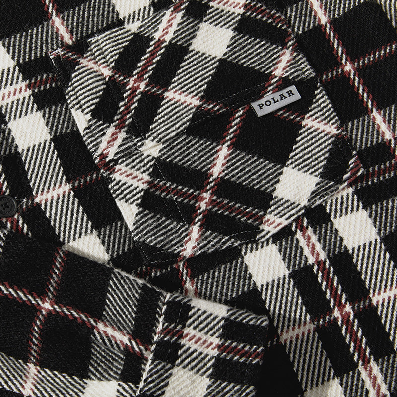 Polar Big Boy Overshirt Flannel Black/Cloud White/Red