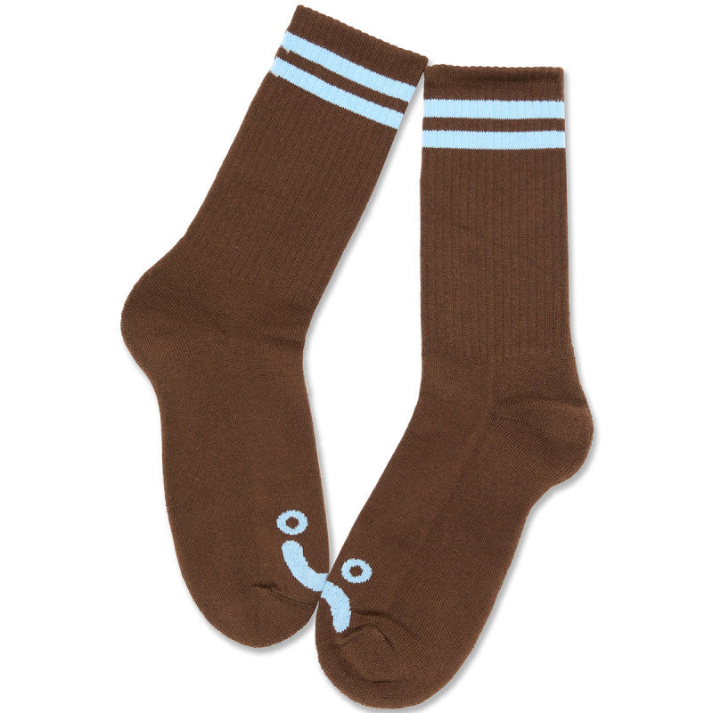 Polar Happy Sad Rib Socks Brown/Blue