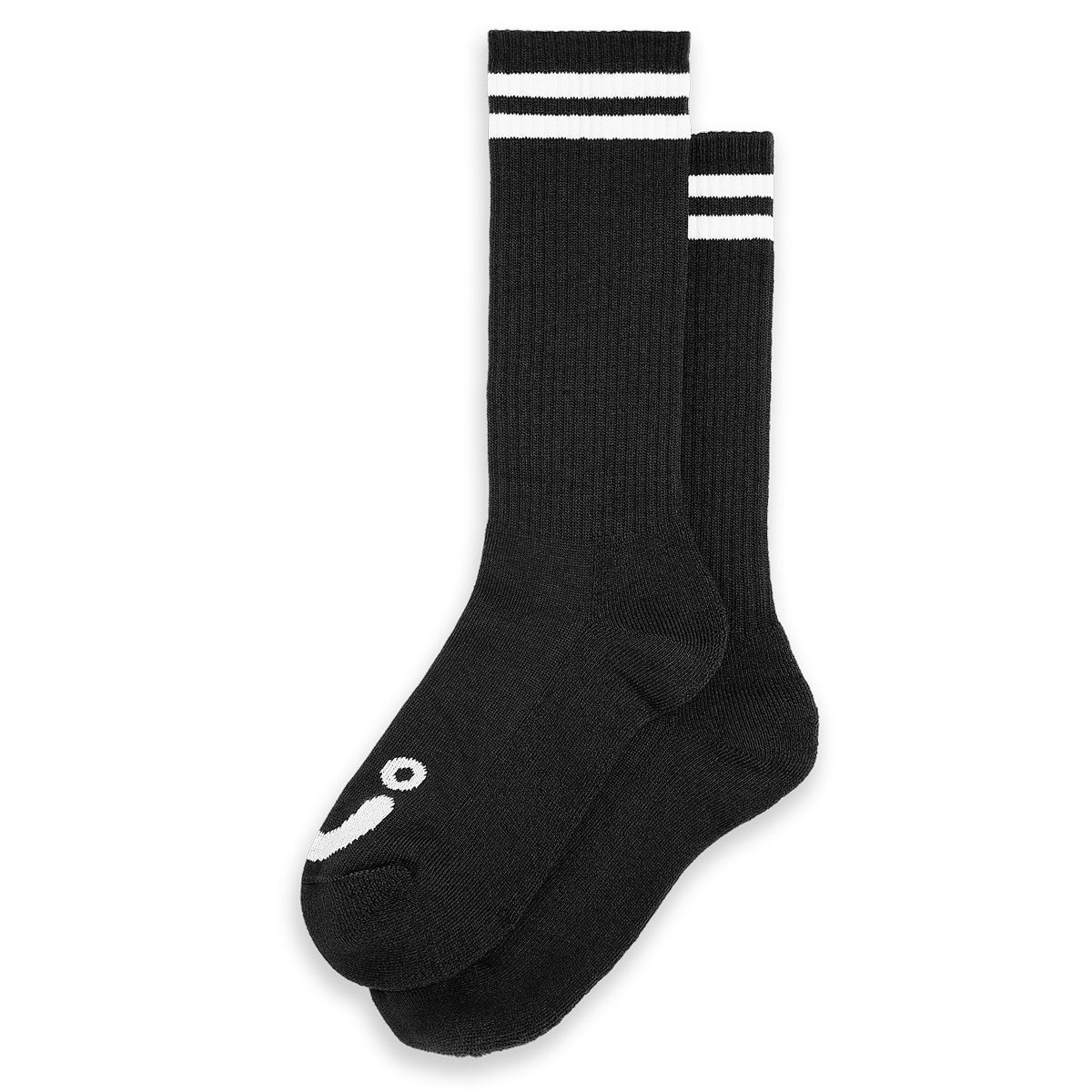 Polar Happy Sad Rib Socks Long Black/White