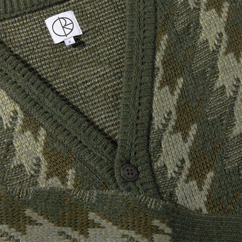 Polar Louis Cardigan Houndstooth Green