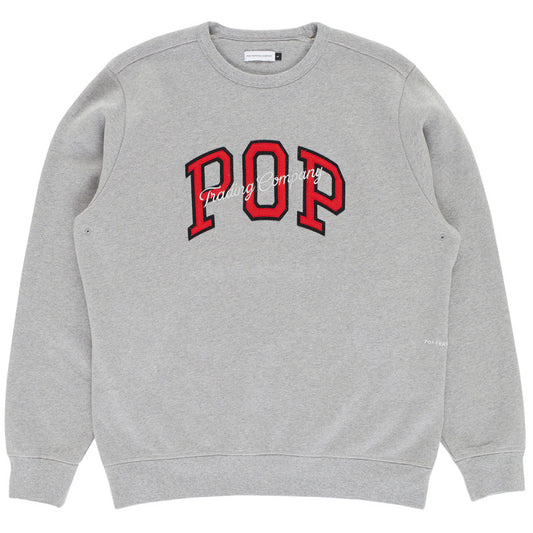 POP Arch Crewneck Sweater Light Grey Heather