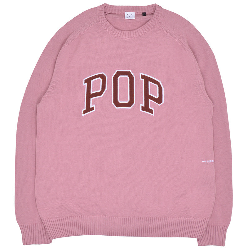 POP Arch Knitted Crewneck Sweater Mesa Rose/Fired Brick