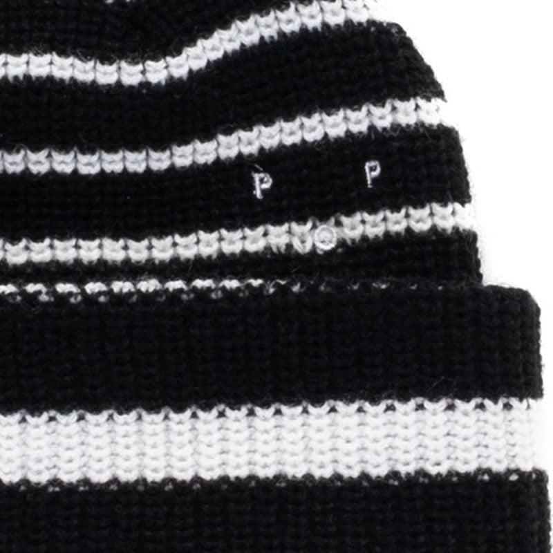 POP Striped Beanie Black/White
