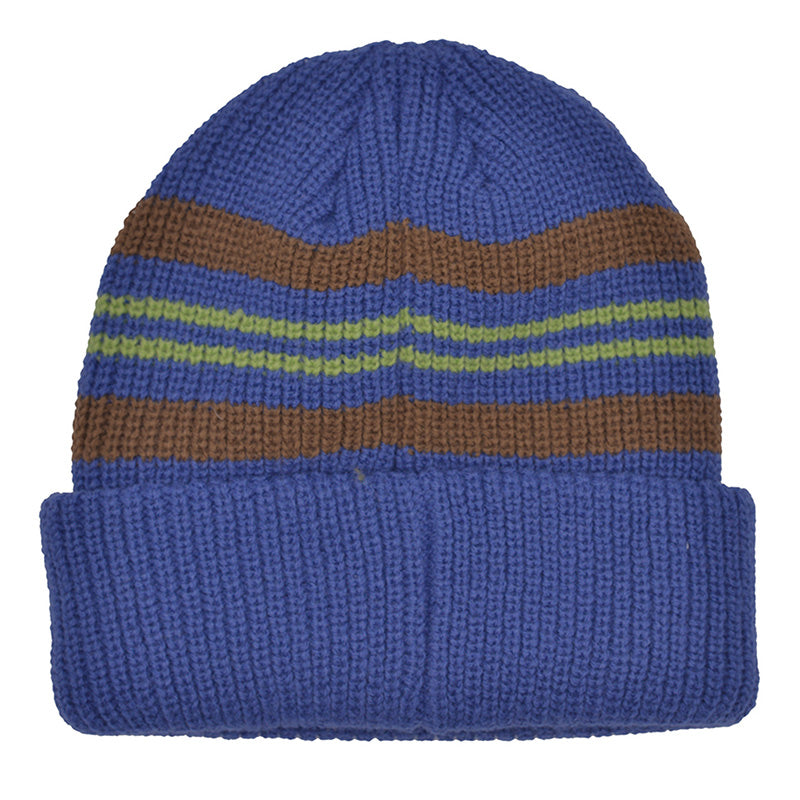 POP Striped Beanie Blue