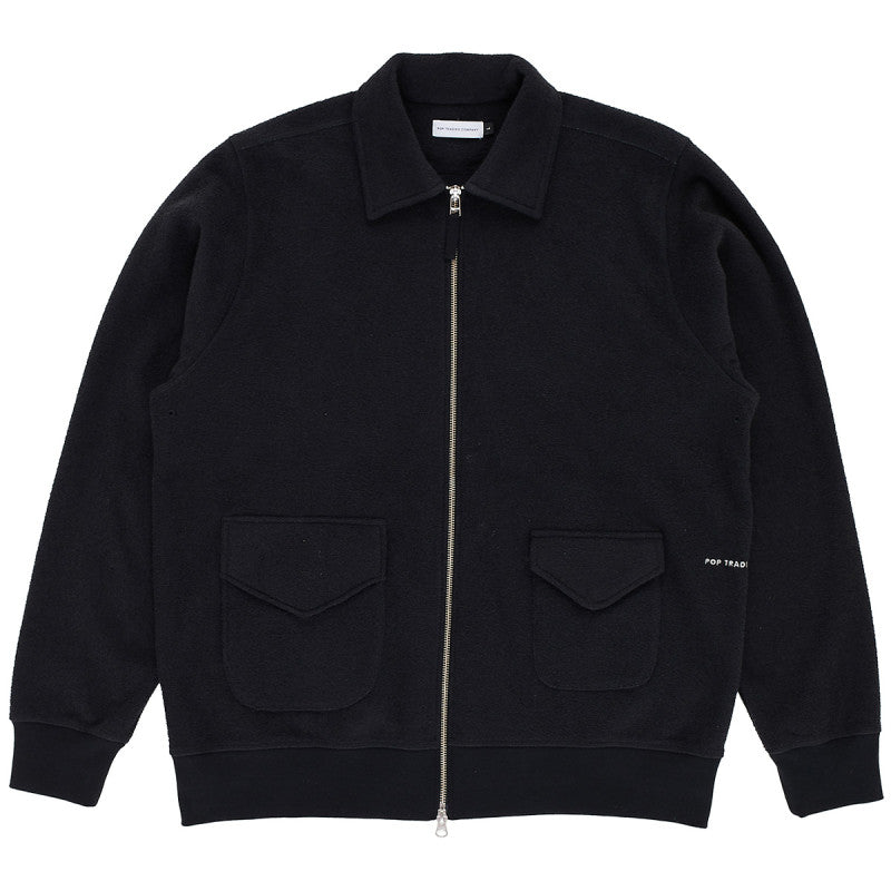 POP Terry Full Zip Sweater Black