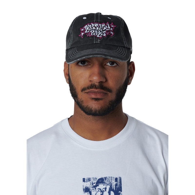 Rassvet 6 Panel Cap Sand Brushed Twill Washed Woven Black