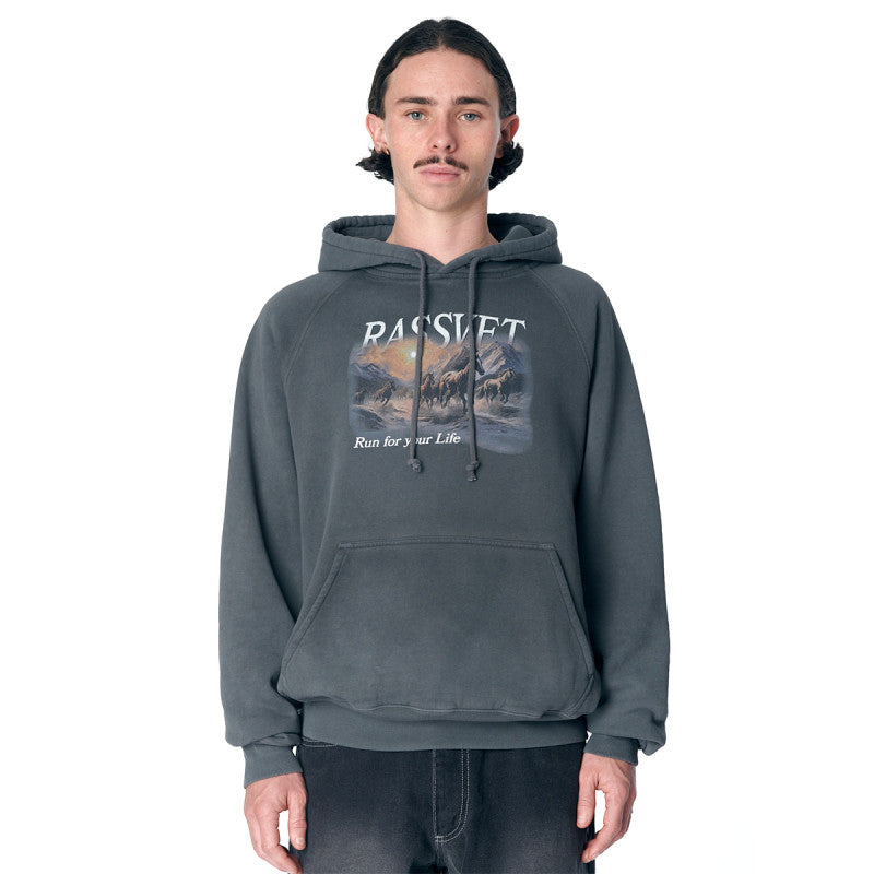Rassvet Horses Raglan Hooded Sweater Black