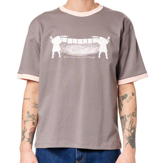 Rassvet Welcome Back Ringer Knit T-Shirt Dark Grey