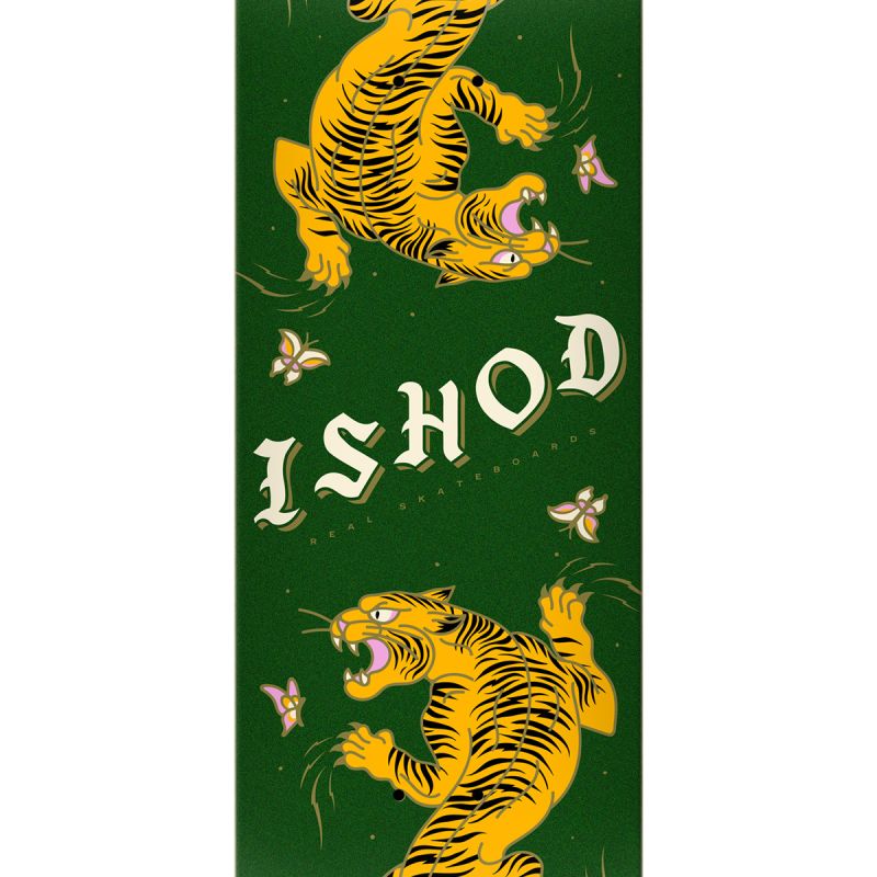 Real Ishod Cat Scratch Glitter Twin Tail Skateboard Deck 8.5