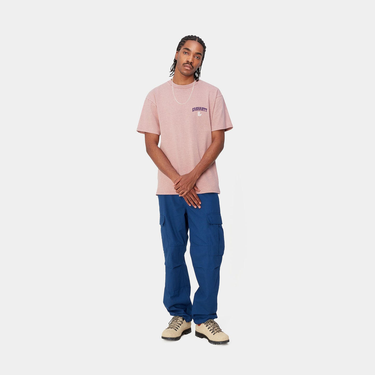 Carhartt WIP Duckin' T-Shirt Glassy Pink Garment Dyed