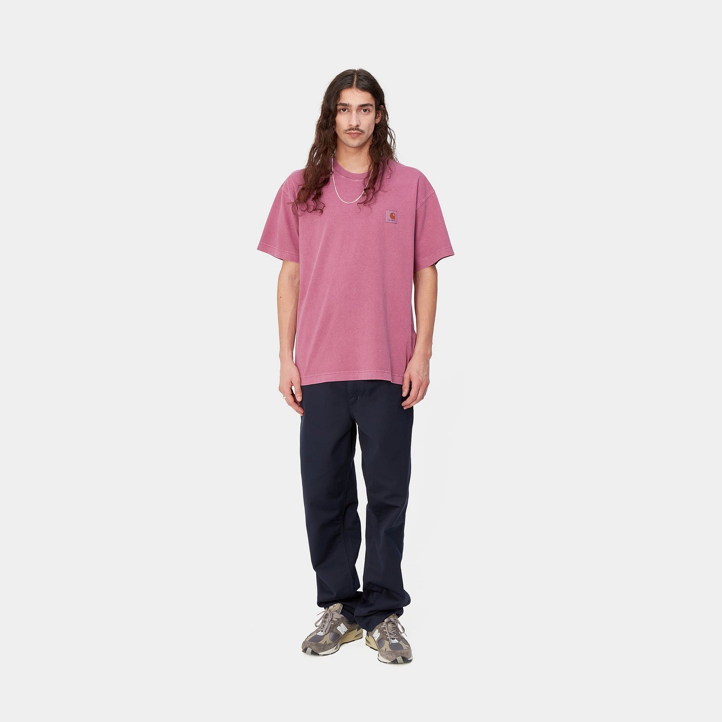 Carhartt WIP Nelson T-Shirt Magenta Garment Dyed