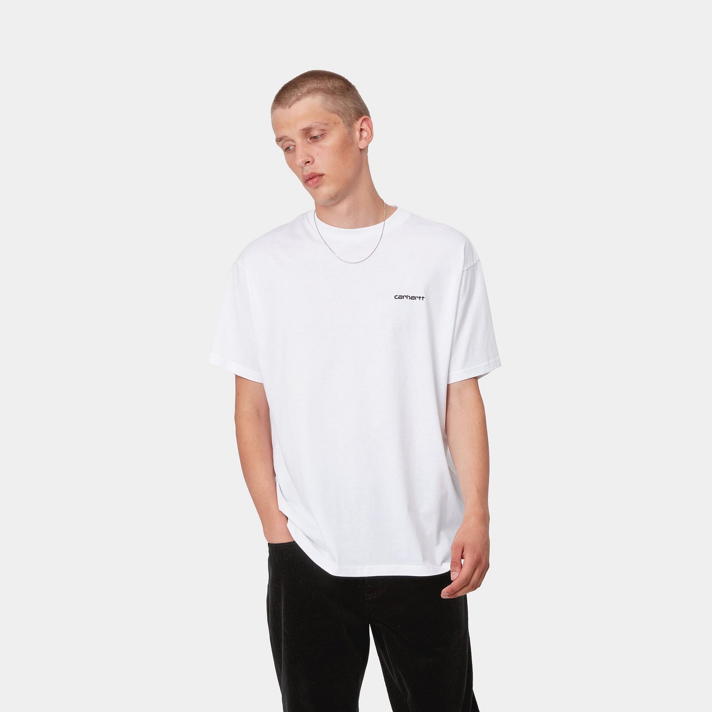 Carhartt WIP Script Embroidery T-Shirt White / Black