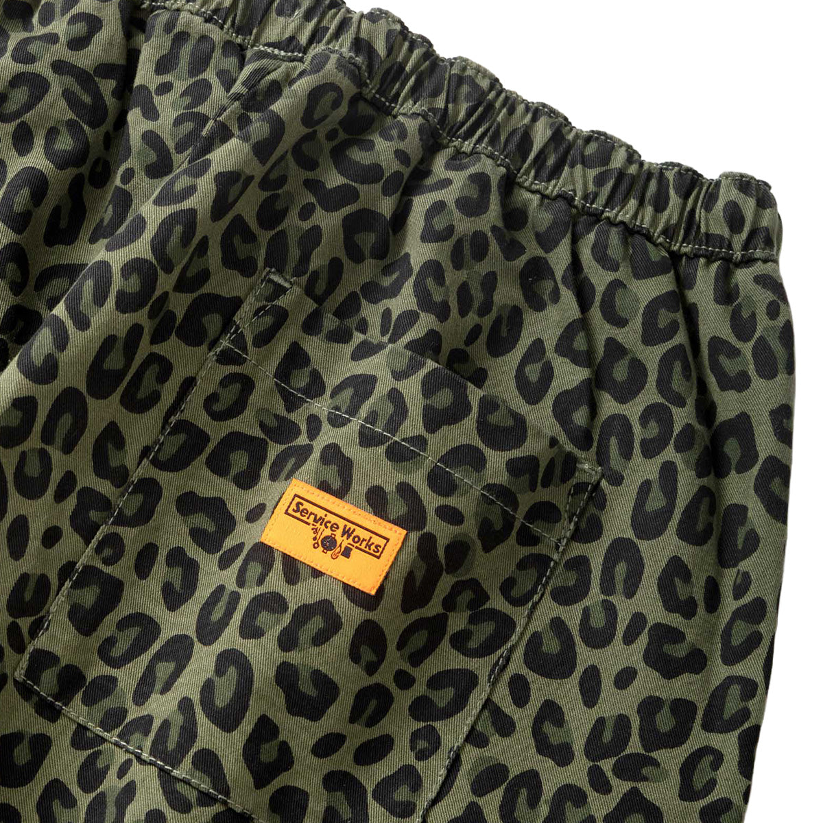 Service Works Patterned Easy Chef Pant Green Leopard