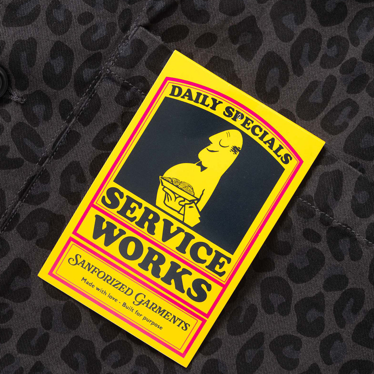 Service Works Patterned Easy Chef Shirt Black Leopard