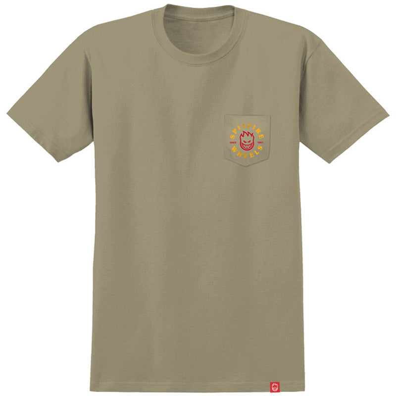 Spitfire Bighead Classic Pocket T-Shirt Sand/Gold/Red