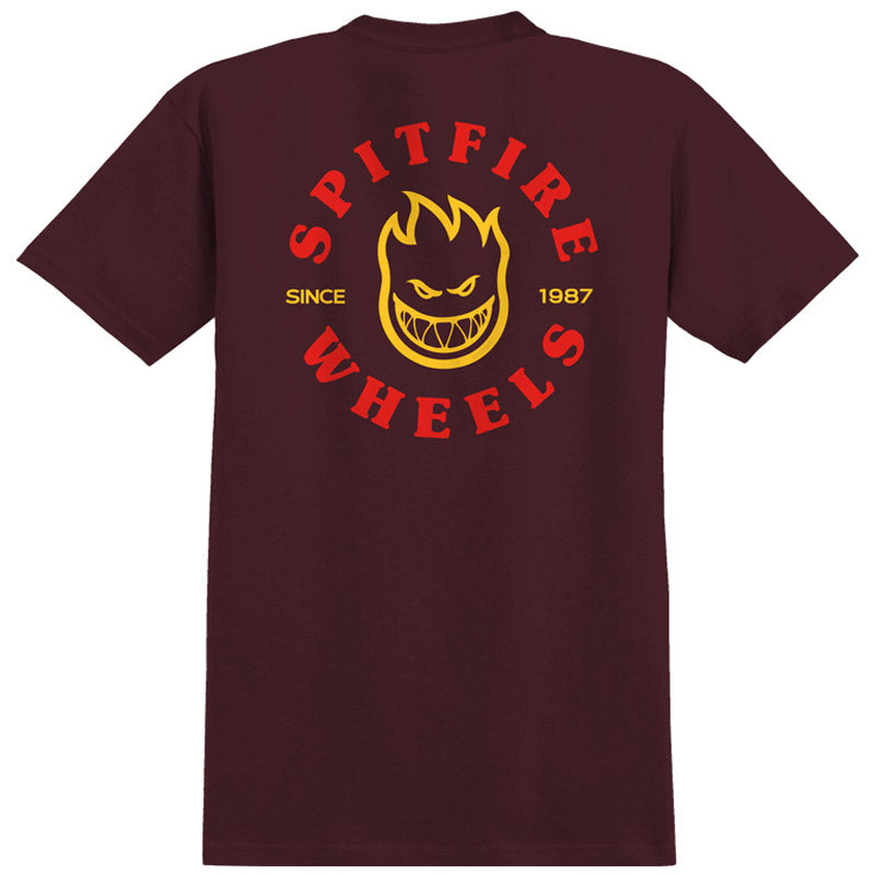 Spitfire Bighead Classic T-Shirt Maroon/Red/Yellow
