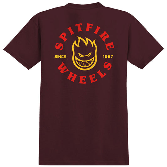 Spitfire Bighead Classic T-Shirt Maroon/Red/Yellow