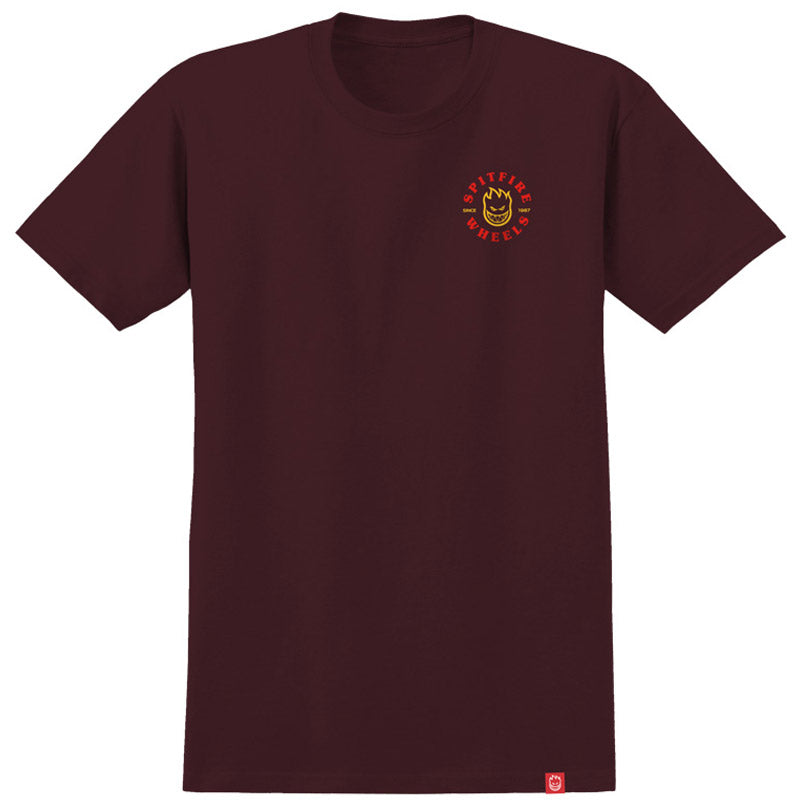 Spitfire Bighead Classic T-Shirt Maroon/Red/Yellow