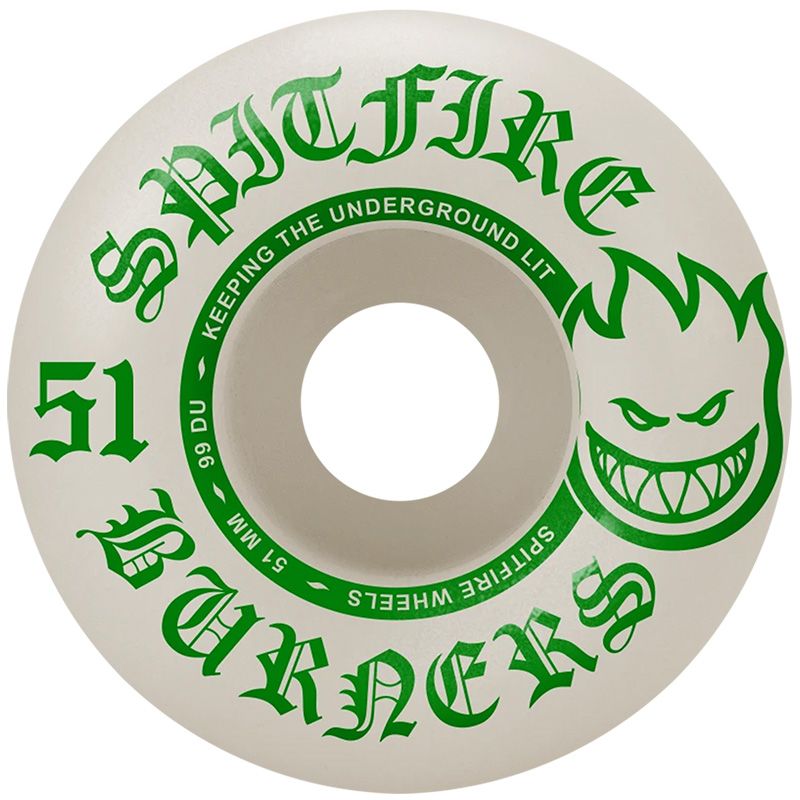 Spitfire Burner Wheels Natural/Green 99D 51mm