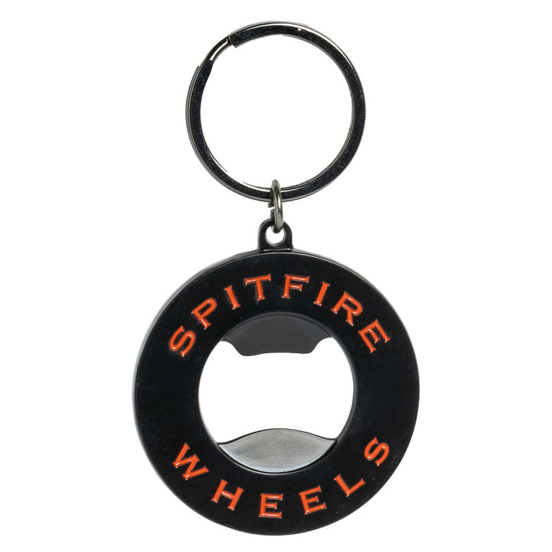 Spitfire Classic Swirl Bottle Opener Keychain Black/Red