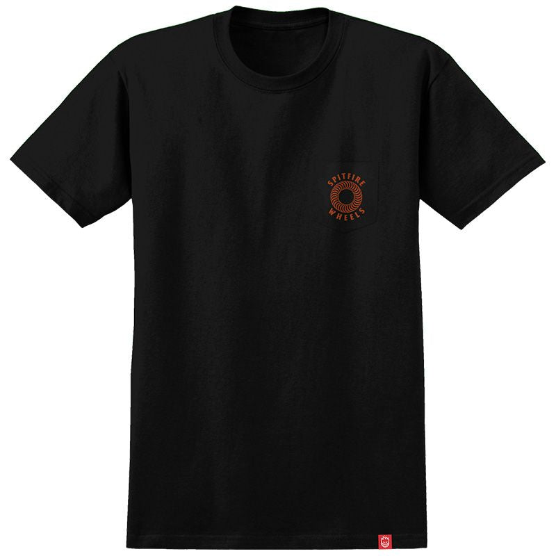 Spitfire Hollow Classic Pocket T-Shirt Black/Burnt Orange