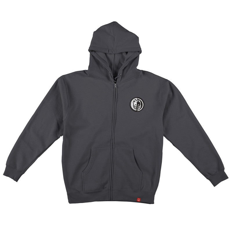 Spitfire Yin Yang Zip Up Hoodie Charcoal/Black