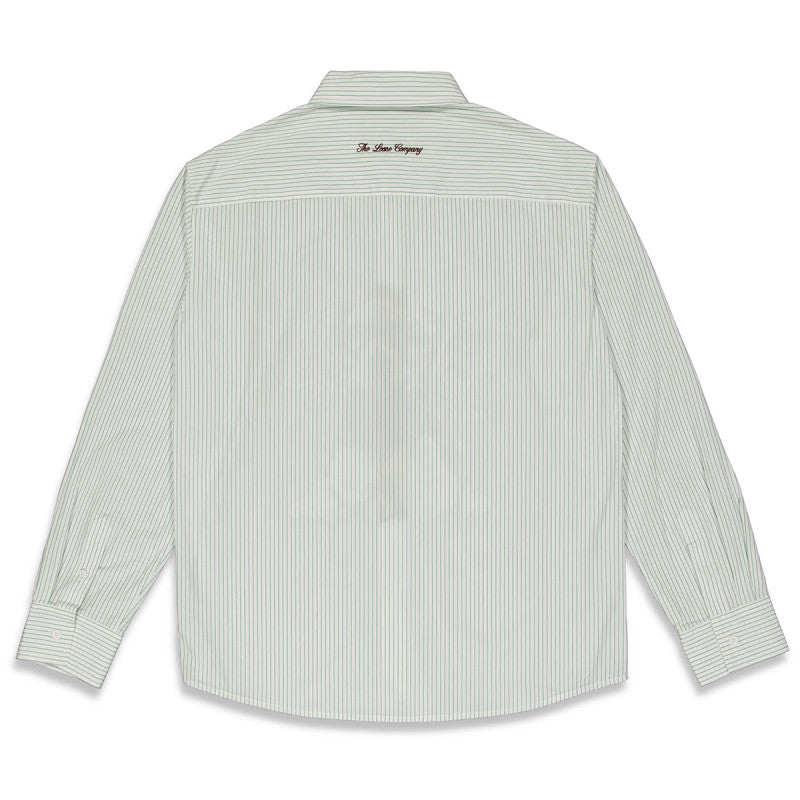 The Loose Company Puppy Oxford Shirt Green/Cream