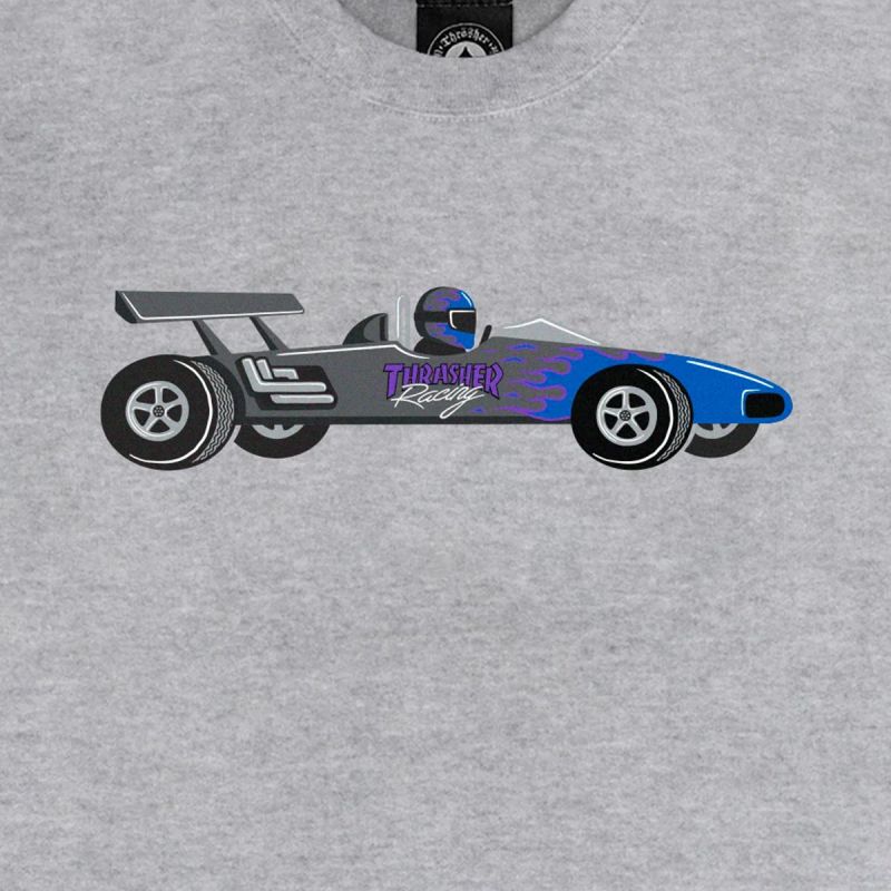 Thrasher Racecar Crewneck Sweater Sport Grey