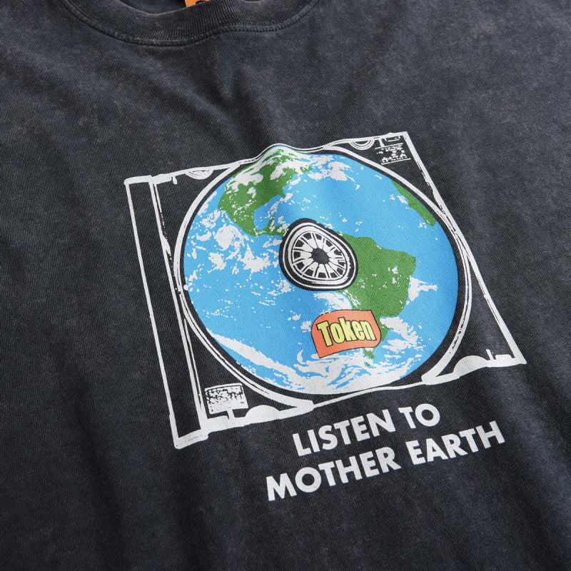 Token Listen To T-Shirt Faded Wash Black