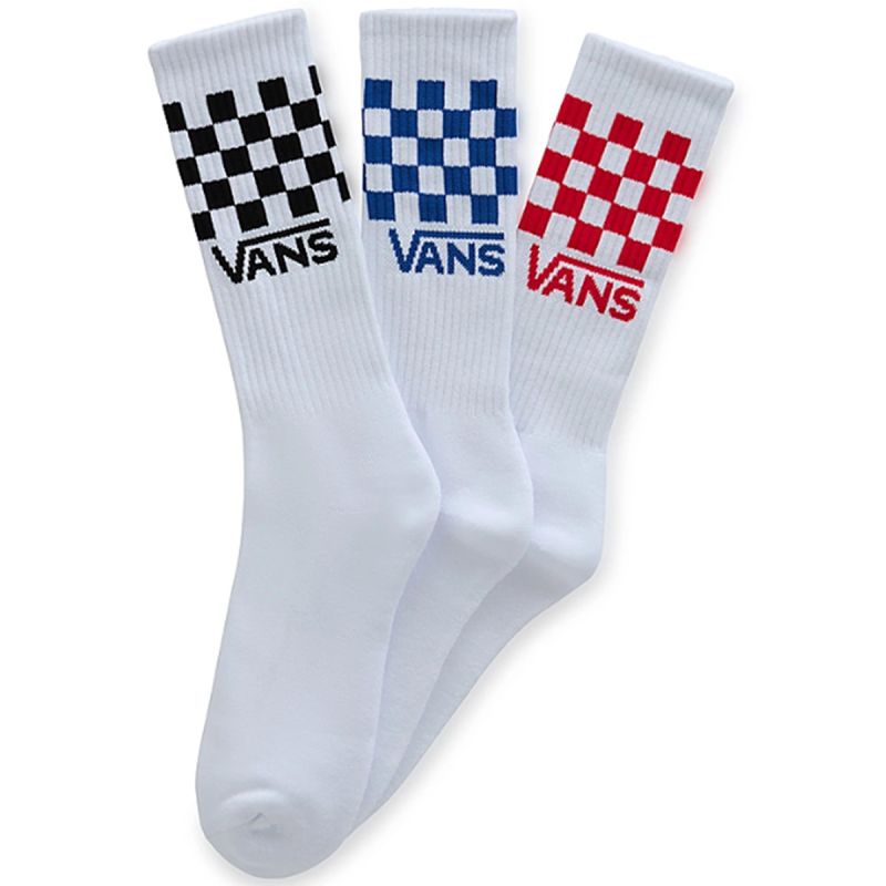 Vans Classic Check Crew Socks White