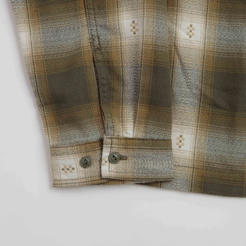 Vans Larkspur Zip Plaid Flannel Shirt Mossy Olive