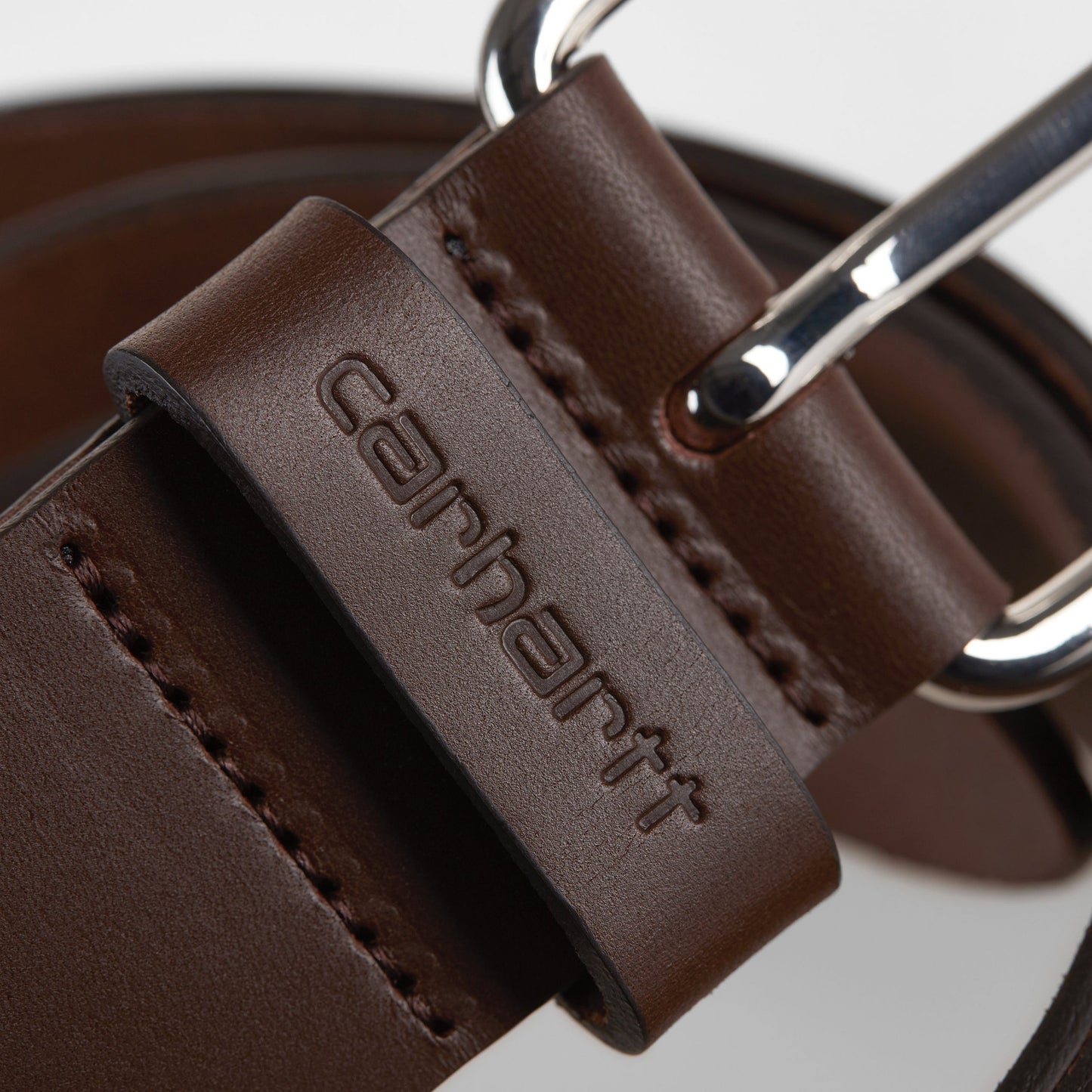 Carhartt WIP Script Belt Dark Brown/Silver Inoxsilver Inox Buckle