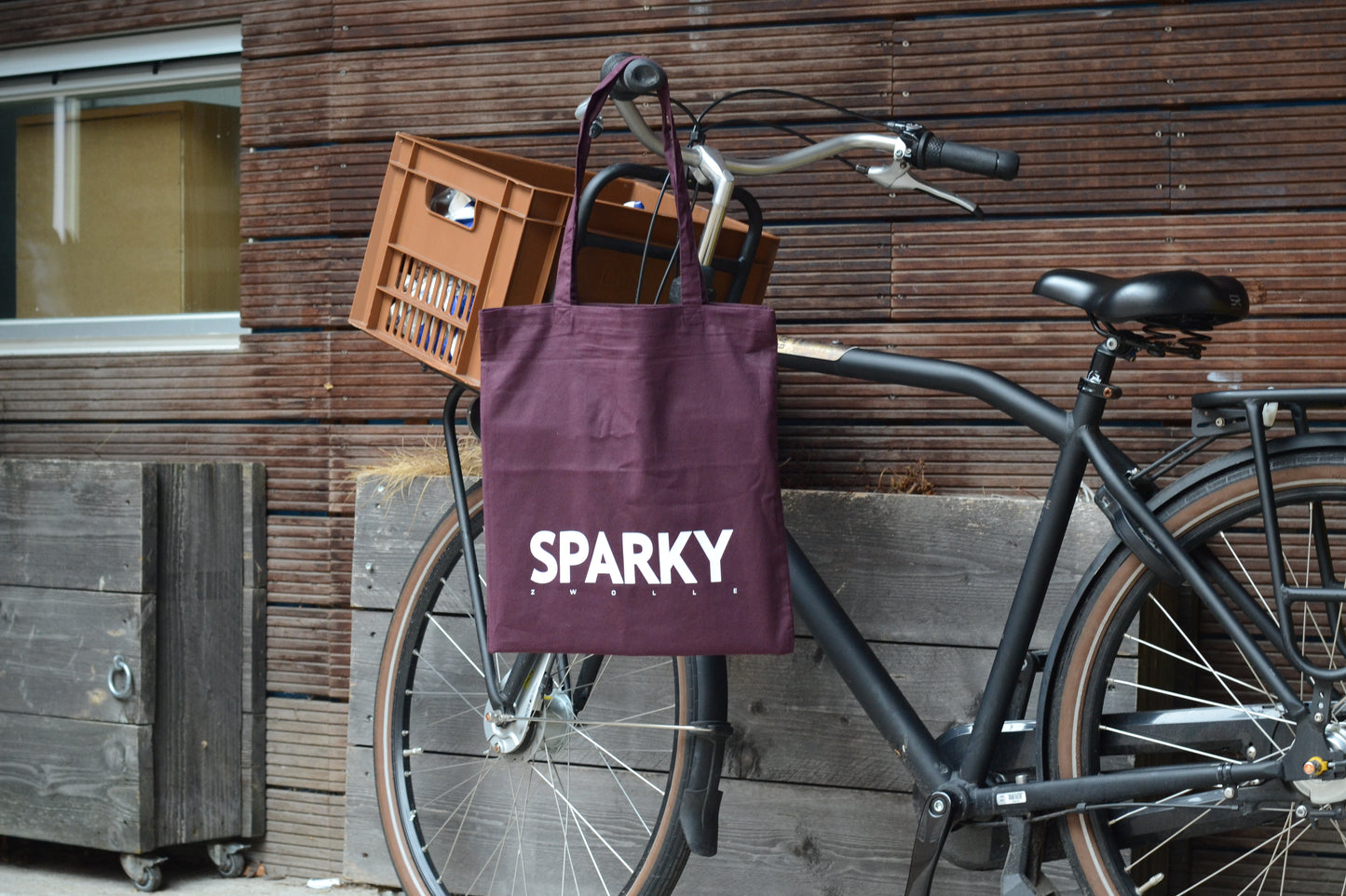 Sparky Tote Bag Plum/White